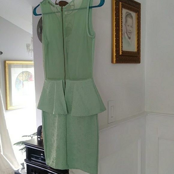 Mint Peplum Dress - Picture 2 of 5